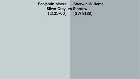 Benjamin Moore Silver Gray 2131 60 Vs Sherwin Williams Stardew Sw 9138 Side By Side Comparison