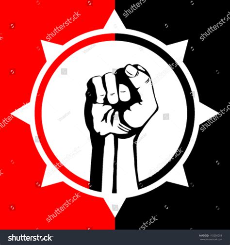 Clenched Fist Held High Protest Vector Stock Vector Royalty Free 110295053 Shutterstock