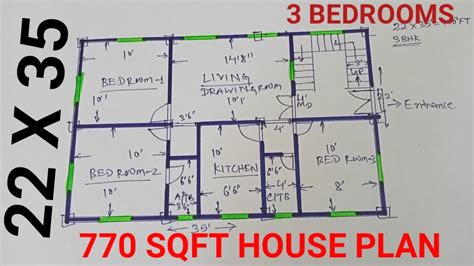 Sqft House Design With Bed Rooms X House Plan Sqft