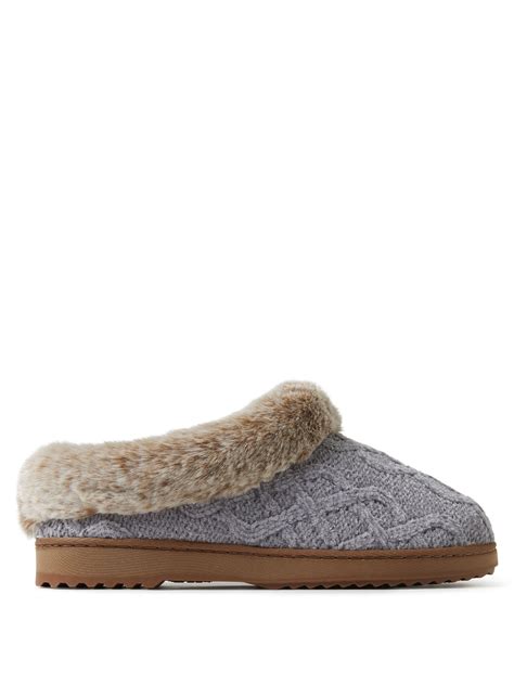 Dearfoams Womens Hannah Chenille Knit Clog Slippers