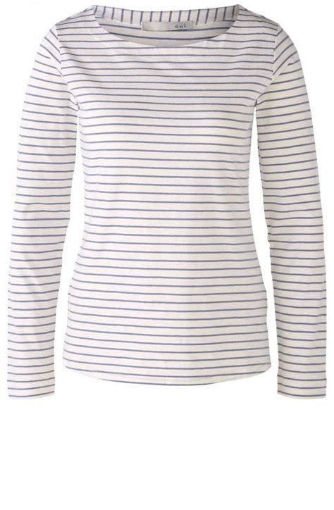 Oui White And Blue Striped Jersey Top T Shirts And Tops From Shirt