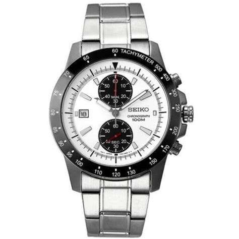 Brand New Seiko Chronograph Snn P Quartz Men Watch Tachymeter T