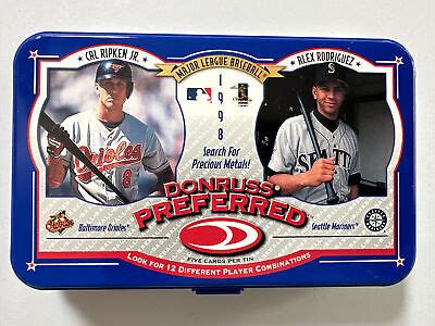 1998 Donruss Preferred Cal Ripken Jr Alex Rodriguez Empty Tin Orioles