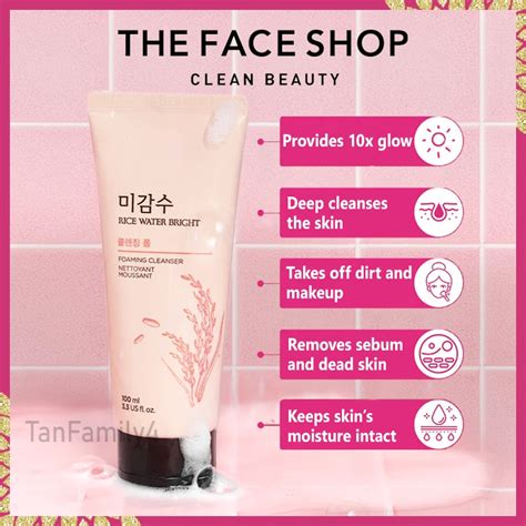 The Face Shop Rice Water Bright Cleansing Foam 150 Ml Korea Facial