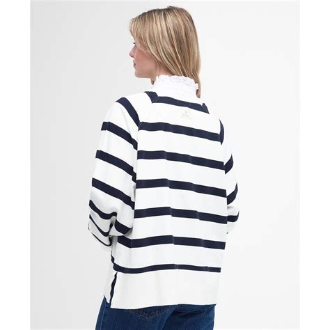 Barbour | Longfield Striped Sweatshirt | Women | Cloud/Navy | Flannels