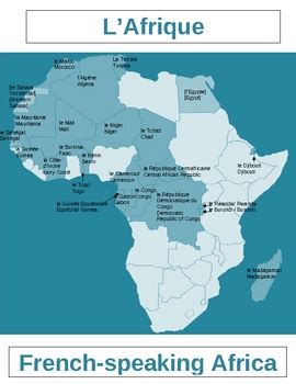 Afrique francophone Map French-Speaking Africa | Teaching Resources