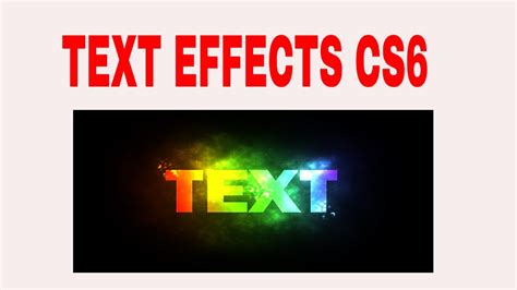 How To Create Text Effects In Photoshop Cs6 Youtube