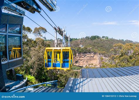 Cable Car Blue Mountains Valley Landscape Stock Photo - Image of skylift, newsouthwales: 158413312