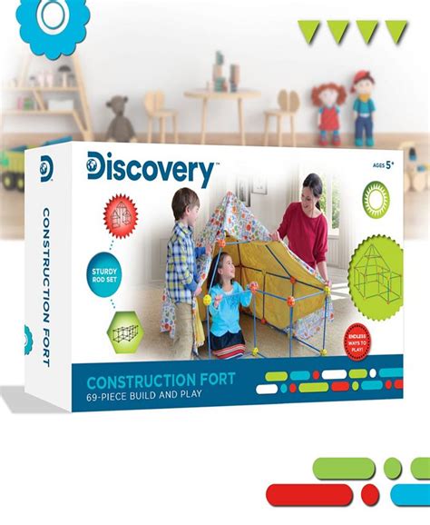 Discovery Kids Flexible Construction Fort Set Of 69 Macys