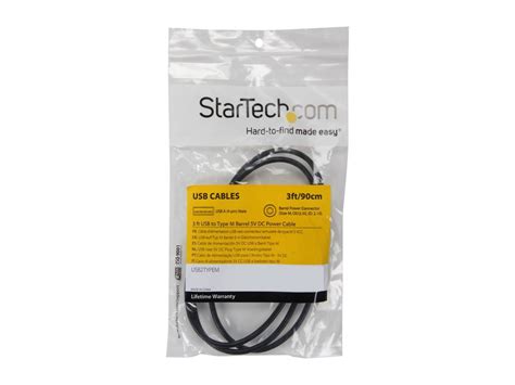 Startech Usb2typem Black Usb To Type M Barrel Power Cable