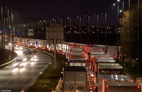 Truck Tailbacks Stretch 20 Miles At Dover Thousands Of Lorries Queue