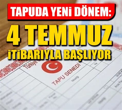 Tapuda yeni dönem 4 Temmuz itibarıyla başlıyor Aydın Haber Son