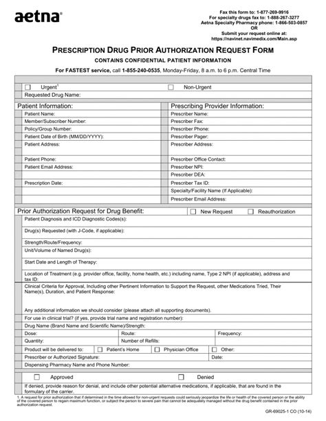 Download Aetna Prescription Drug Authorization Request Form Pdf Rtf Word