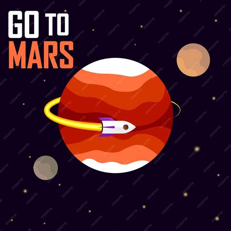 Premium Vector The First Mission On The Mars Vector Illustration