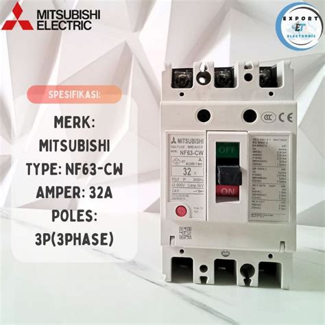 No Fuse Breaker Nfb Mccb P Mitsubishi Nf Cw A Shopee Malaysia