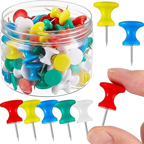 Amazon Basics Push Pins Tacks Clear Plastic Head Steel Point