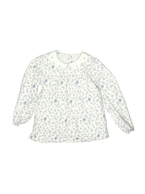 Dave And Bella 100 Cotton Floral White Long Sleeve Blouse Size 7 Yrs