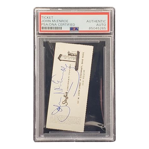 John McEnroe Signed 1981 Davis Cup Ticket PSA Pristine Auction