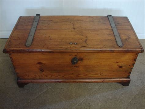 Antique Vintage Cedar Chest Storage Trunk Iron Strap Hinges Storage