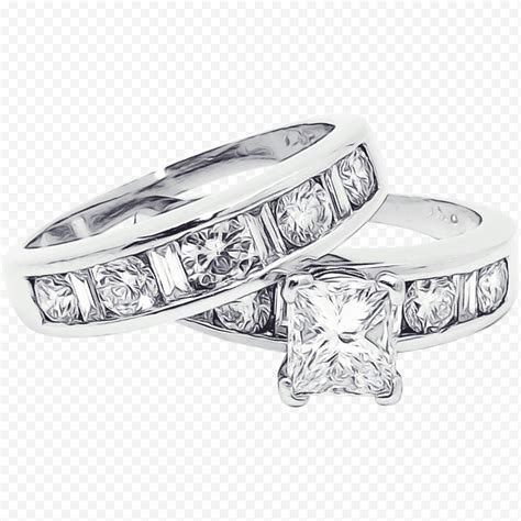 Anillo De Bodas Plata Joyas Para El Cuerpo Platino Diamante Anillo