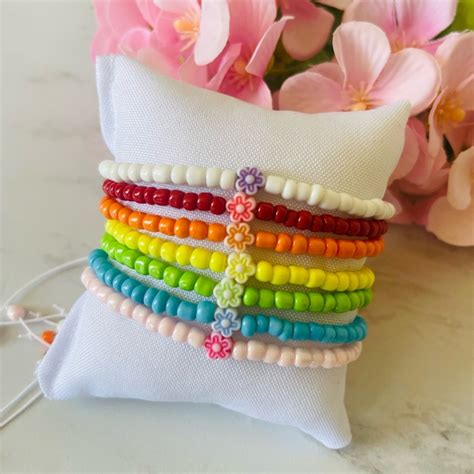 Pack 7 Pulseras Flowers Colores Ohlala Mayorista