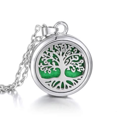 Essential Oil Cologne Diffuser Locket Tree Of Life Pendant Temu