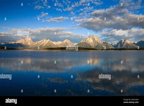 Jackson Lake And Grand Teton Range Bathed In Early Morning Light Grand