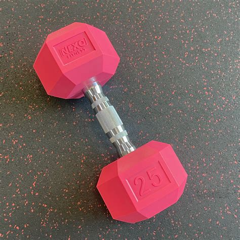 Nexo Fitness Pink Rubber Hex Dumbbells - Strength Depot