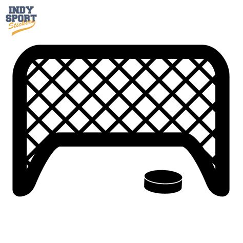 Hockey Puck and Goal Silhouette - Car Stickers and Decals