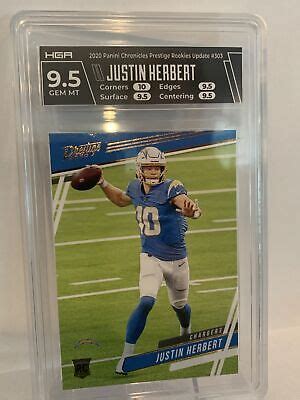 2020 Panini Chronicles Prestige Rookies Update JUSTIN HERBERT HGA 9 5