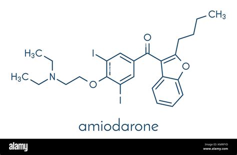 Amiodarone Antiarrhythmic Drug Molecule Skeletal Formula Stock Vector Image And Art Alamy