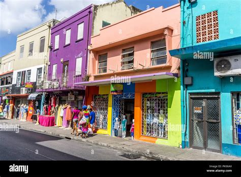 Colourful Buildings In Old Town Bridgtown Barbados Stock Photo Alamy