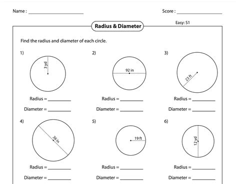 Radius And Diameter Worksheet Live Worksheets Worksheets Library