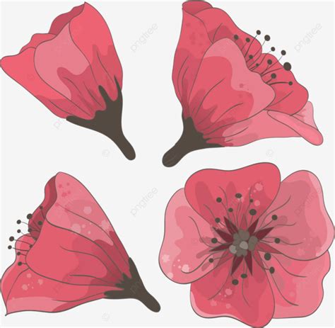 Set Of Hand Drawn Flowers Backdrop Abstract Summer Vector, Backdrop ...