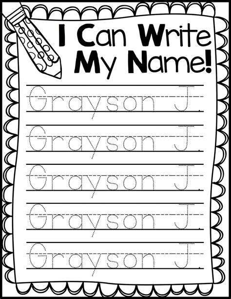 Practice Writing Your Name Worksheets Free