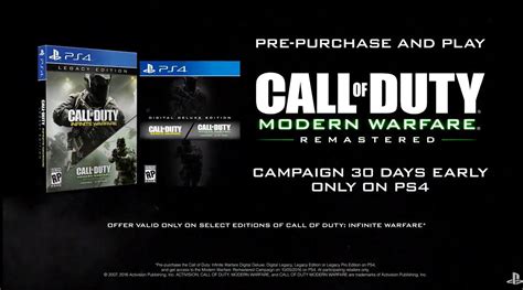 Call Of Duty Infinite Warfare Ps4 Pre Order Includes Modern Warfare