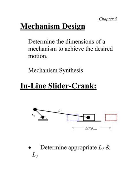 Mechanism Design In-Line Slider-Crank: - University of Dayton ...