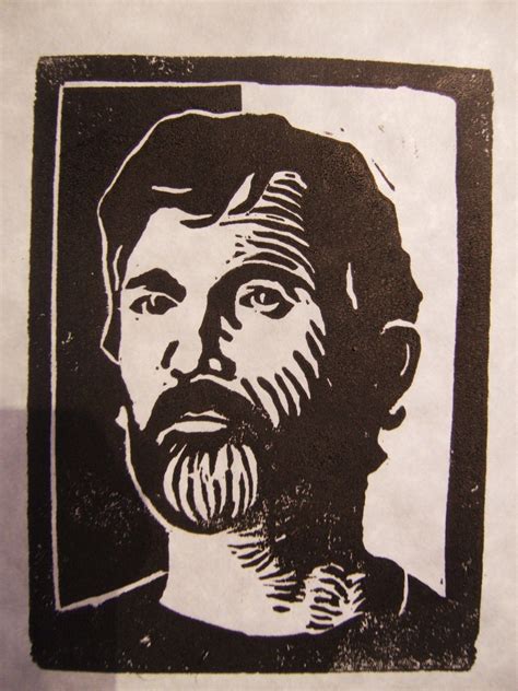 Self Portrait 5 Linoprint Linocut Art Linocut Printmaking