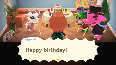 My first ever birthday celebration in Animal Crossing! Too cute not to ...