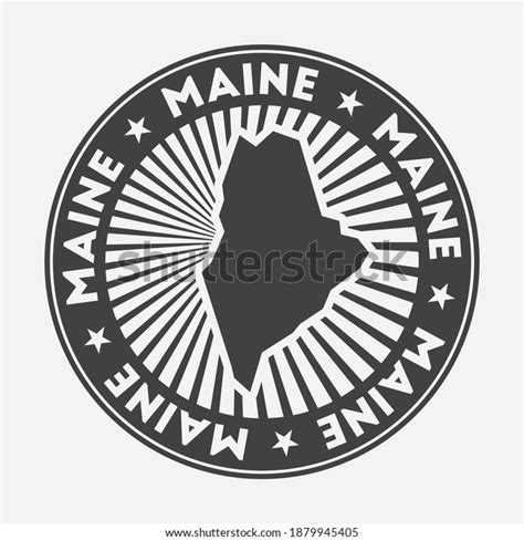 Maine Round Logo Vintage Travel Badge Stock Vector (Royalty Free ...