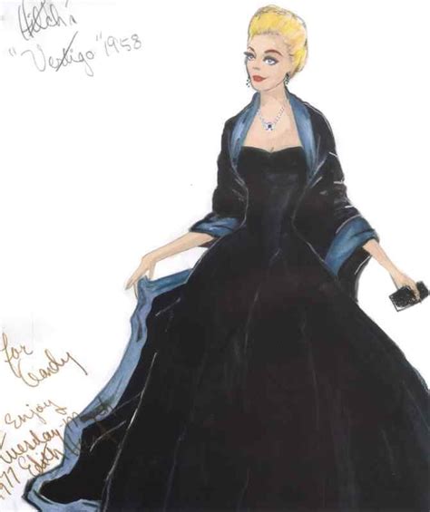 Edith Head Costume Sketch For Kim Novak Vertigo Released In 1958 But Production In Sf Was