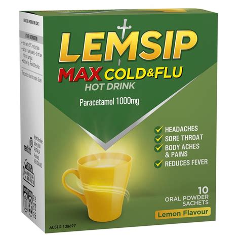 Buy Lemsip Max Cold Flu Lemon Hot Drink 10 Sachets Online At Chemist Warehouse