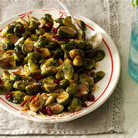 Roasted Brussels Sprouts With Cranberries And Almonds Recipe How To Make It