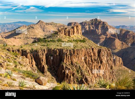 Superstition Mountains Scenic Landscape View Above Apache Junction