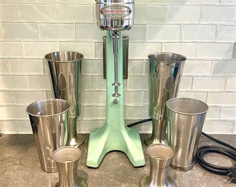 Hamilton Beach Milkshake Malt Mixer Model No25 In Jadeite With Cups And Stands Etsy