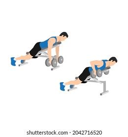 Man Character Doing Dumbbell Incline Bench Stock Vector Royalty Free