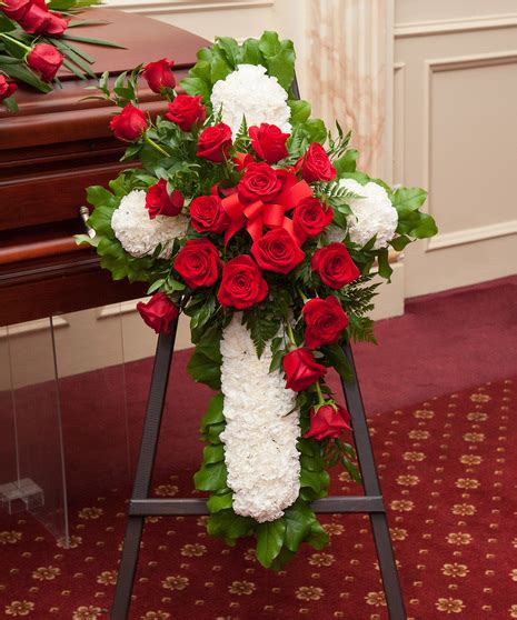 Red Rose Sympathy Cross Ital Florist