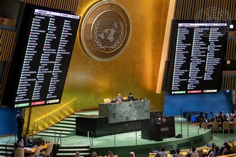 General Assembly Adopts Resolution Determining Palestine Qualified For Un Membership Un Photo