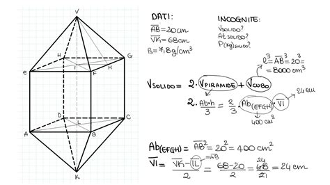 Solido Composto Problema Con Un Cubo E Due Piramidi Youtube