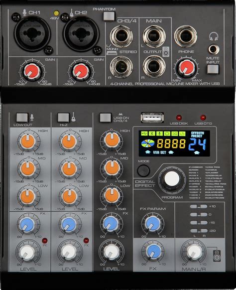 M4 Audio Mixer Mini Streaming 4 Channel USB Interface Audio Mixer